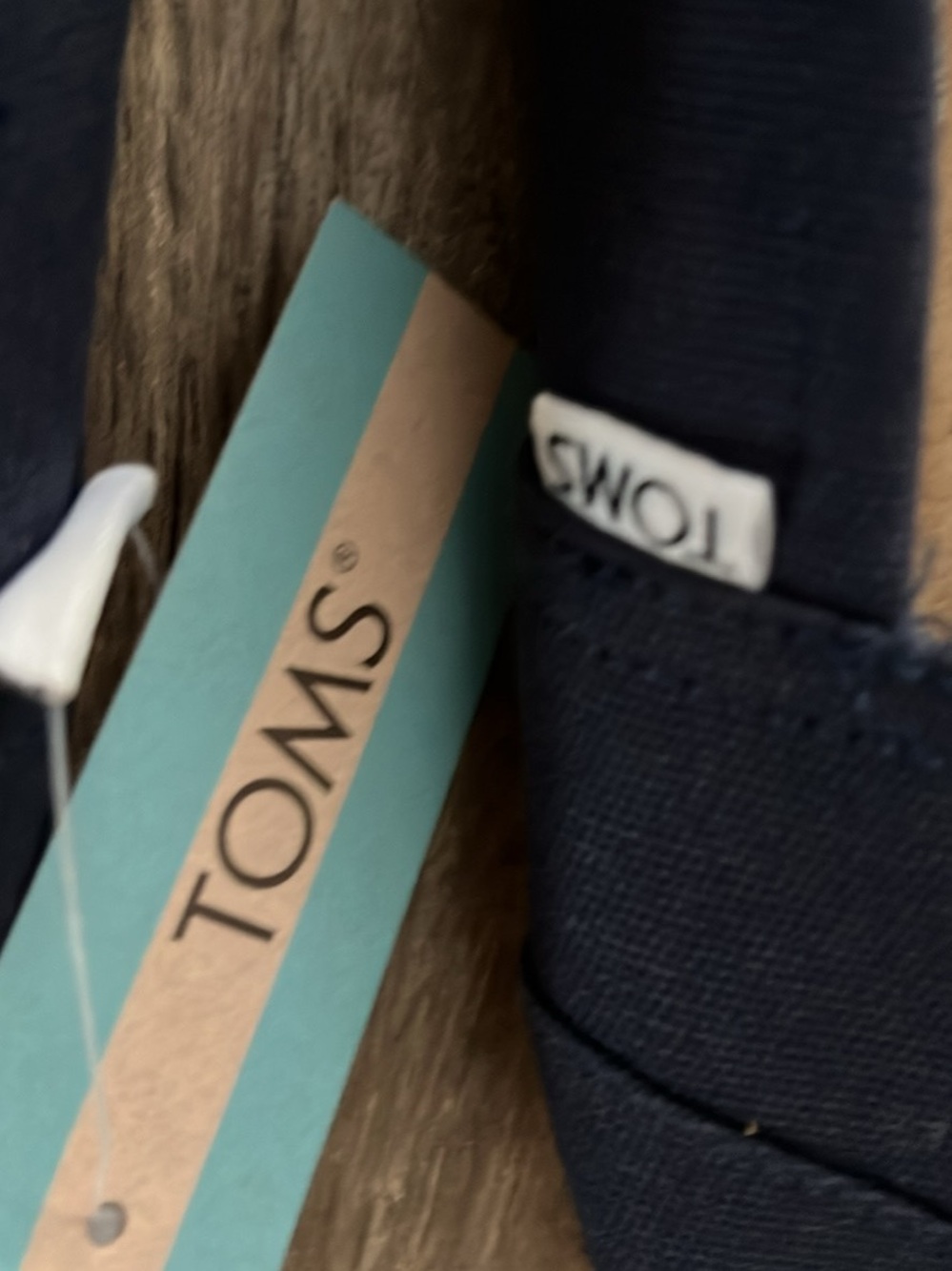 Toms Women's Classic Slip-On Flats in Navy Blue - Picture 2 of 4
